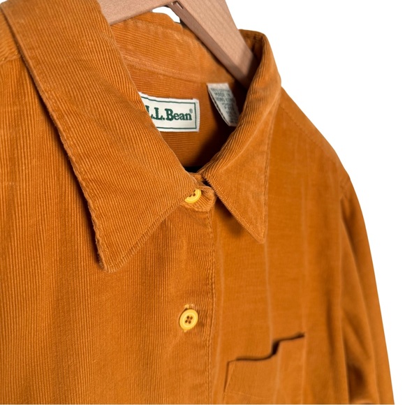 L.L. Bean Tops - Vintage L.L.Bean Corduroy Shacket Shirt Womens 14 Mustard Gold 90s